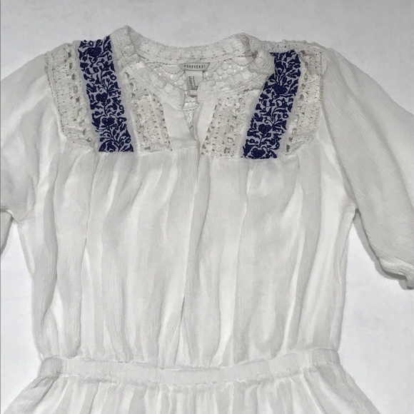 Forever 21 Boho‎ White Top - Picture 2 of 6